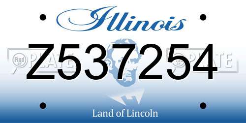 Z537254 Illinois License Plate