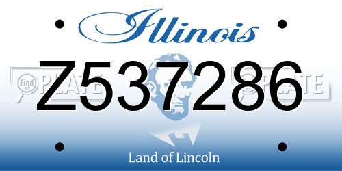 Z537286 Illinois License Plate
