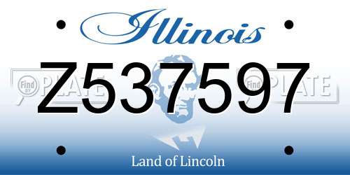 Z537597 Illinois License Plate