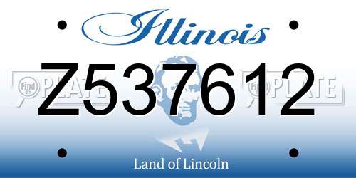 Z537612 Illinois License Plate