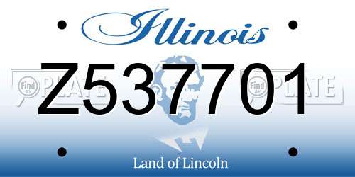 Z537701 Illinois License Plate