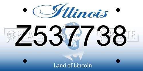 Z537738 Illinois License Plate