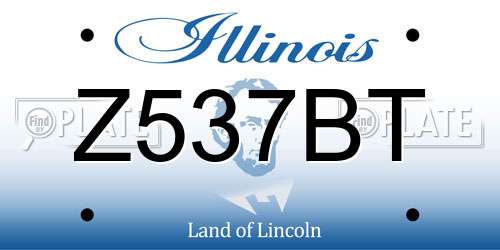 Z537BT Illinois License Plate