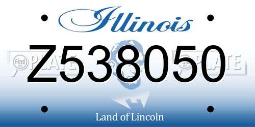 Z538050 Illinois License Plate