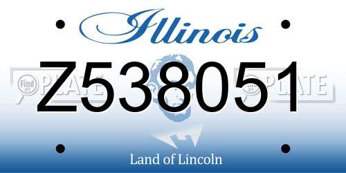 Z538051 Illinois License Plate