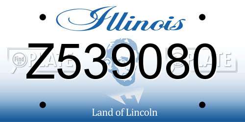 Z539080 Illinois License Plate