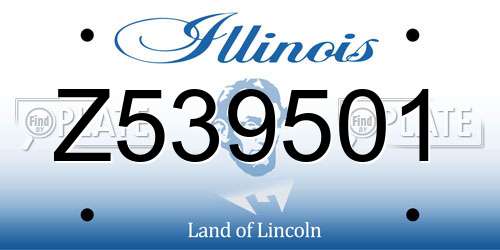 Z539501 Illinois License Plate