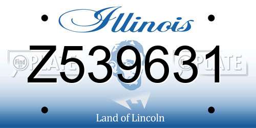 Z539631 Illinois License Plate