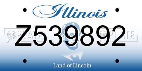 Z539892 Illinois License Plate
