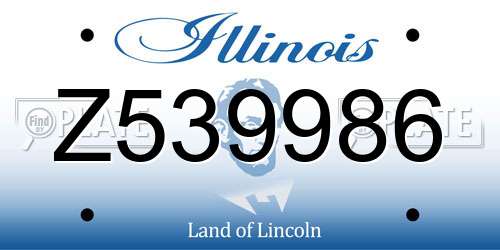 Z539986 Illinois License Plate
