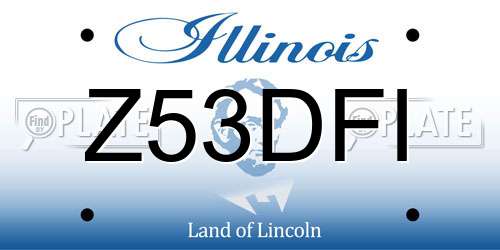 Z53DFI Illinois License Plate