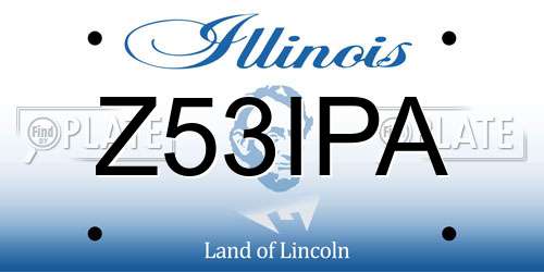 Z53IPA Illinois License Plate