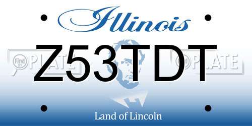 Z53TDT Illinois License Plate