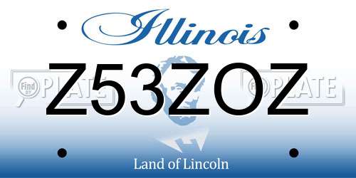 Z53ZOZ Illinois License Plate