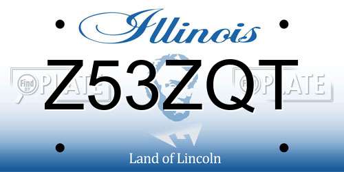 Z53ZQT Illinois License Plate