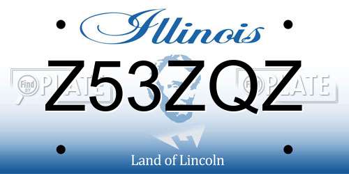 Z53ZQZ Illinois License Plate