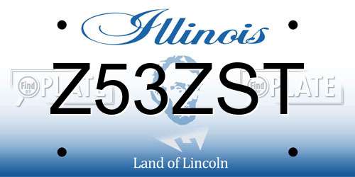 Z53ZST Illinois License Plate