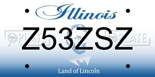 Z53ZSZ Illinois License Plate