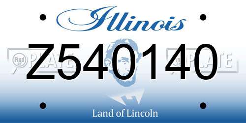 Z540140 Illinois License Plate