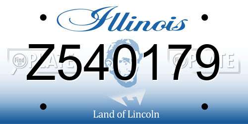 Z540179 Illinois License Plate