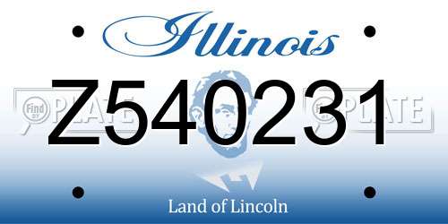 Z540231 Illinois License Plate
