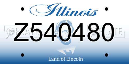 Z540480 Illinois License Plate