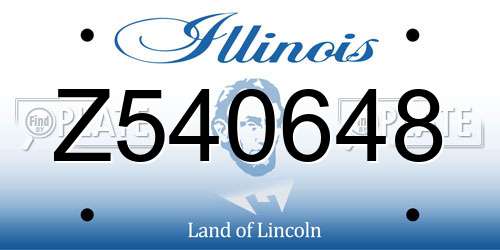 Z540648 Illinois License Plate