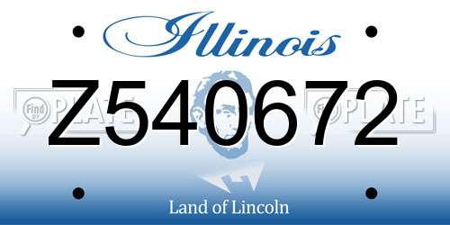 Z540672 Illinois License Plate