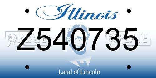 Z540735 Illinois License Plate