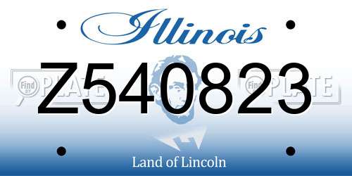 Z540823 Illinois License Plate