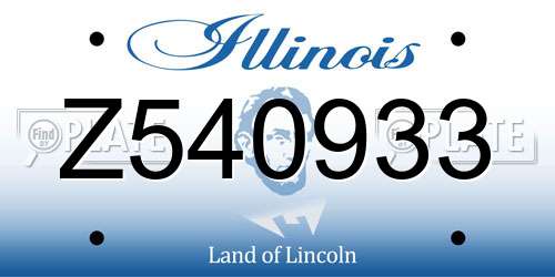 Z540933 Illinois License Plate