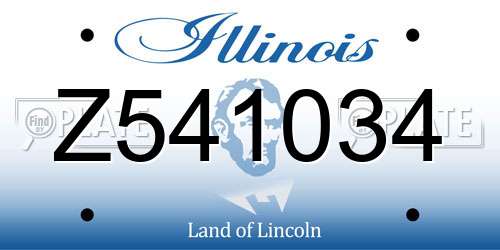 Z541034 Illinois License Plate