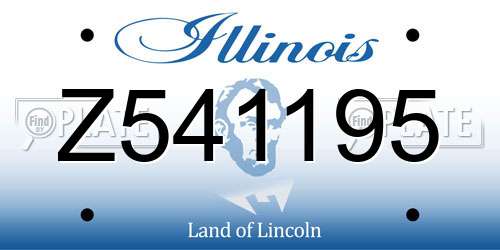 Z541195 Illinois License Plate