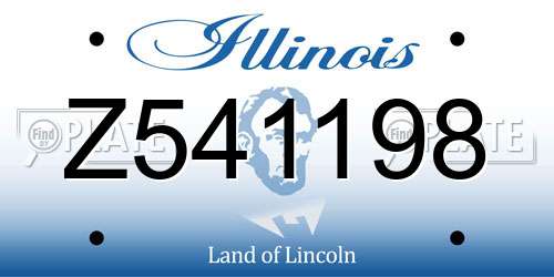Z541198 Illinois License Plate