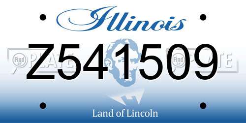 Z541509 Illinois License Plate