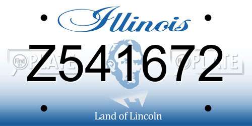 Z541672 Illinois License Plate