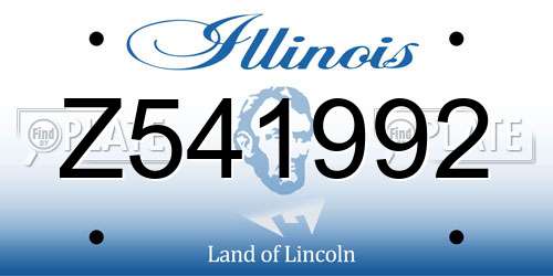 Z541992 Illinois License Plate
