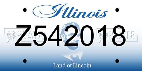 Z542018 Illinois License Plate