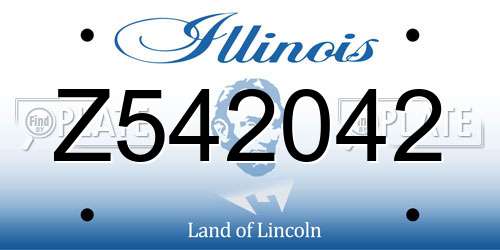 Z542042 Illinois License Plate
