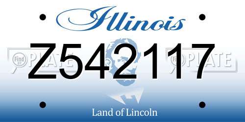 Z542117 Illinois License Plate