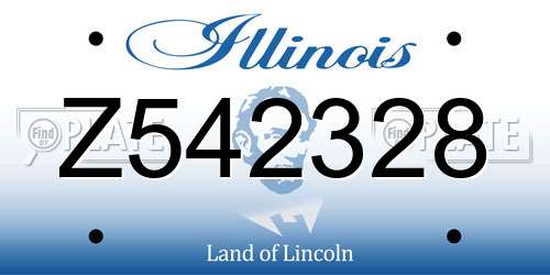 Z542328 Illinois License Plate