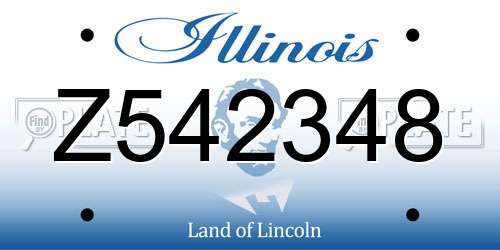 Z542348 Illinois License Plate