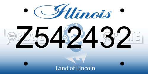 Z542432 Illinois License Plate