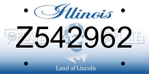 Z542962 Illinois License Plate