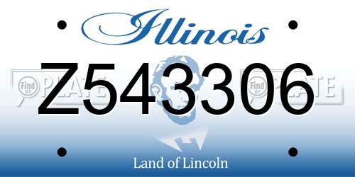 Z543306 Illinois License Plate