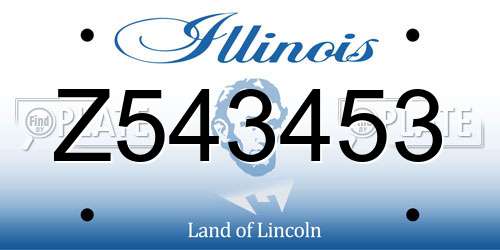 Z543453 Illinois License Plate