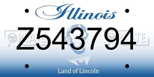 Z543794 Illinois License Plate