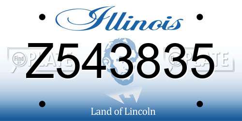 Z543835 Illinois License Plate