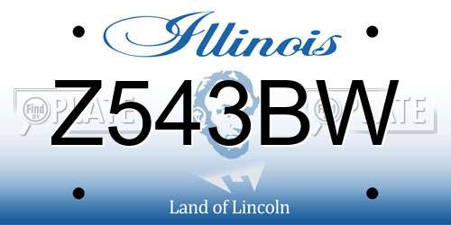Z543BW Illinois License Plate