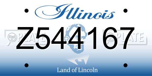 Z544167 Illinois License Plate